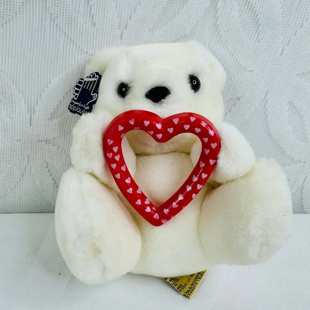 5 for $25| Applause 1986 I Love You Mini‎ White Teddy Bear 6